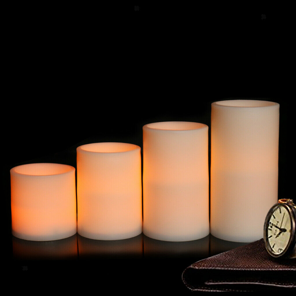 4x Flameless LED Tealight Votive Candle Pillar Candle for Wedding Decoration