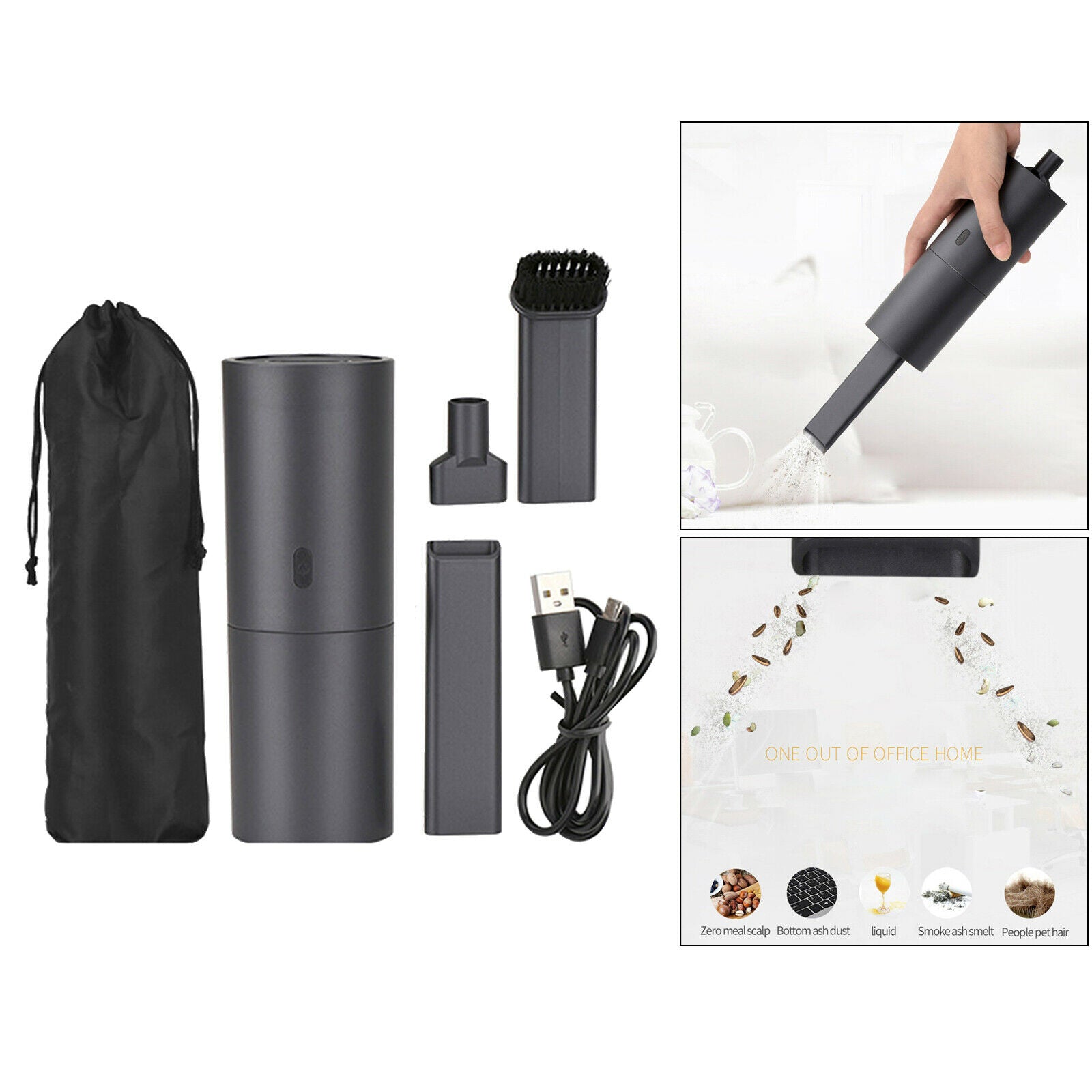 Portable Handheld Cordless 35W Car Vacuum Cleaner 2.0kpa Suction Brush Motor