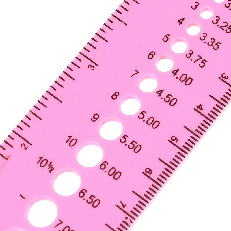 2X All In One Measure Ruler For Knitting Needles 2.0-10.0mm Crochet hook MeaBDA