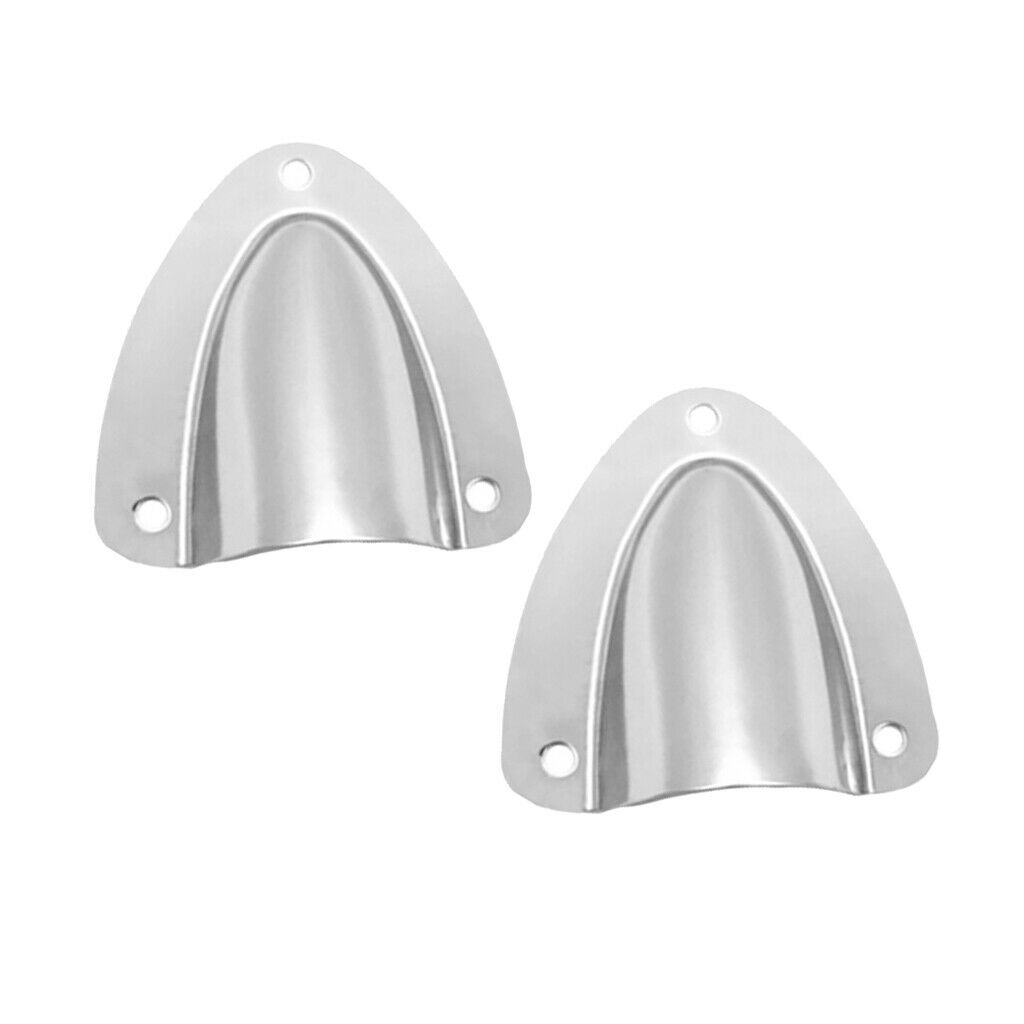 2x Yacht Clam Shell Midget Vent Stainless Steel Hose Cable Cover Ventilation