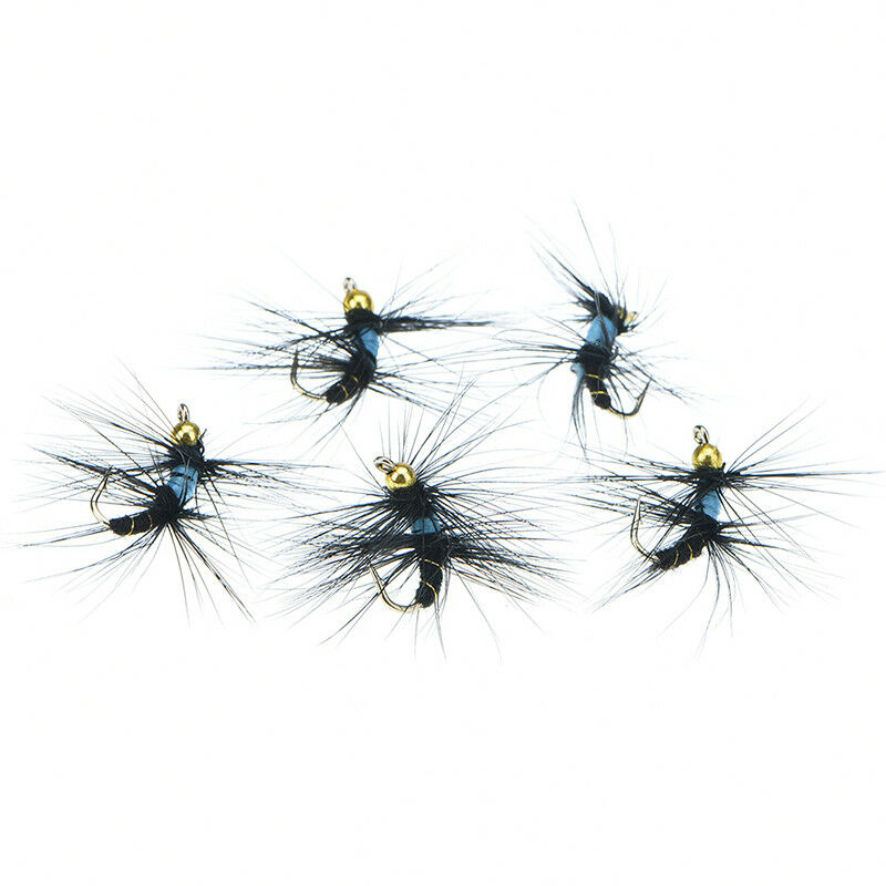 5pcs 10# fly nymph pheasant herl winged may fly trout perch fly fishing fli Qx