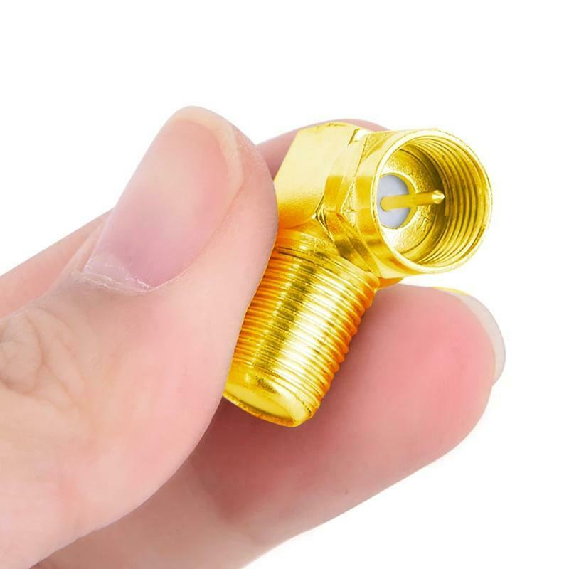 90 Degree Coaxial Connector 2-Pack F Type RF Coax Cable for Wall Mounted TV