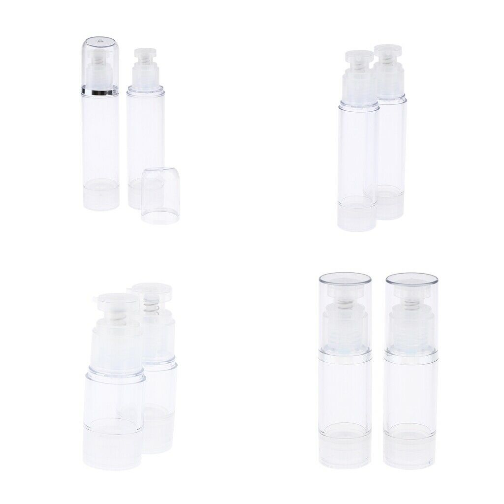 2Pcs Portable Airless Vacuum Cosmetic Lotion Pump Bottles for Home Salon - as