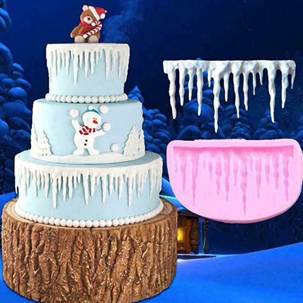 Icicles ice Silicone Mold Border Sugarcraft Frozen Fondant Cake for Party