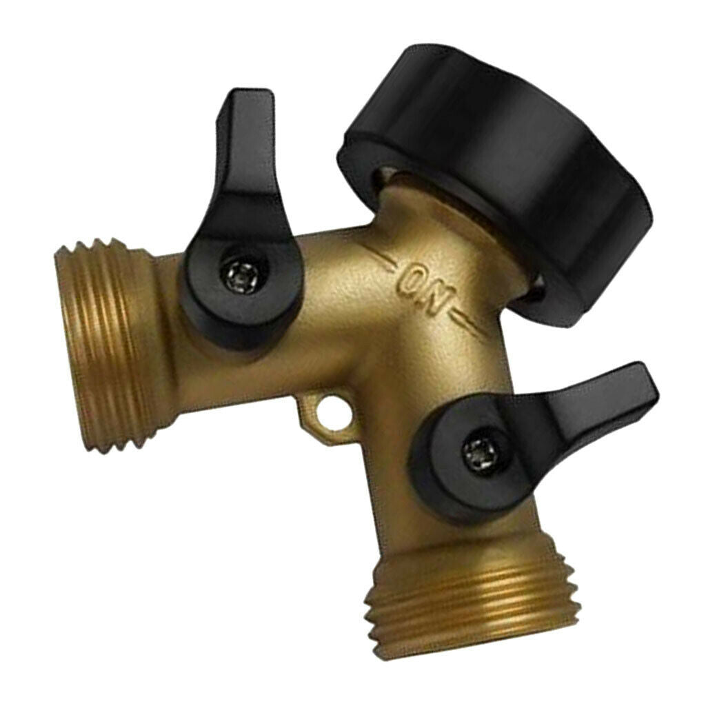 Watering Equipment 3/4 Inch Heavy Duty Brass Garden Hose Splitter Y Valve 2 Way