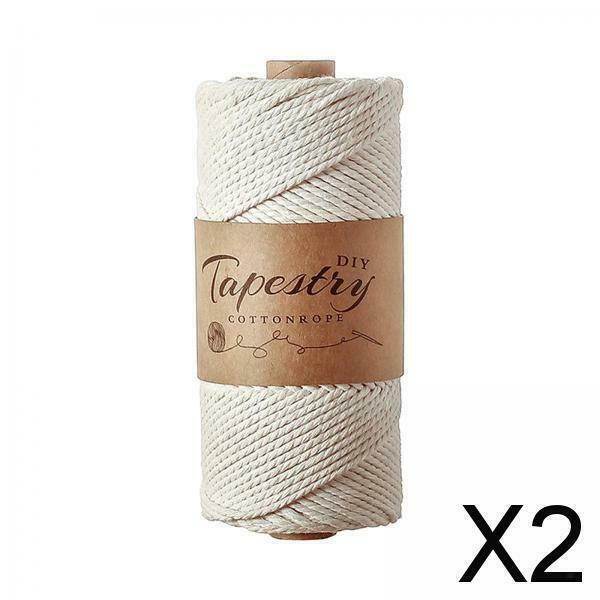 2X Cotton Twisted Cord DIY Macrame String Rope Textile Accessories 2mm-100m