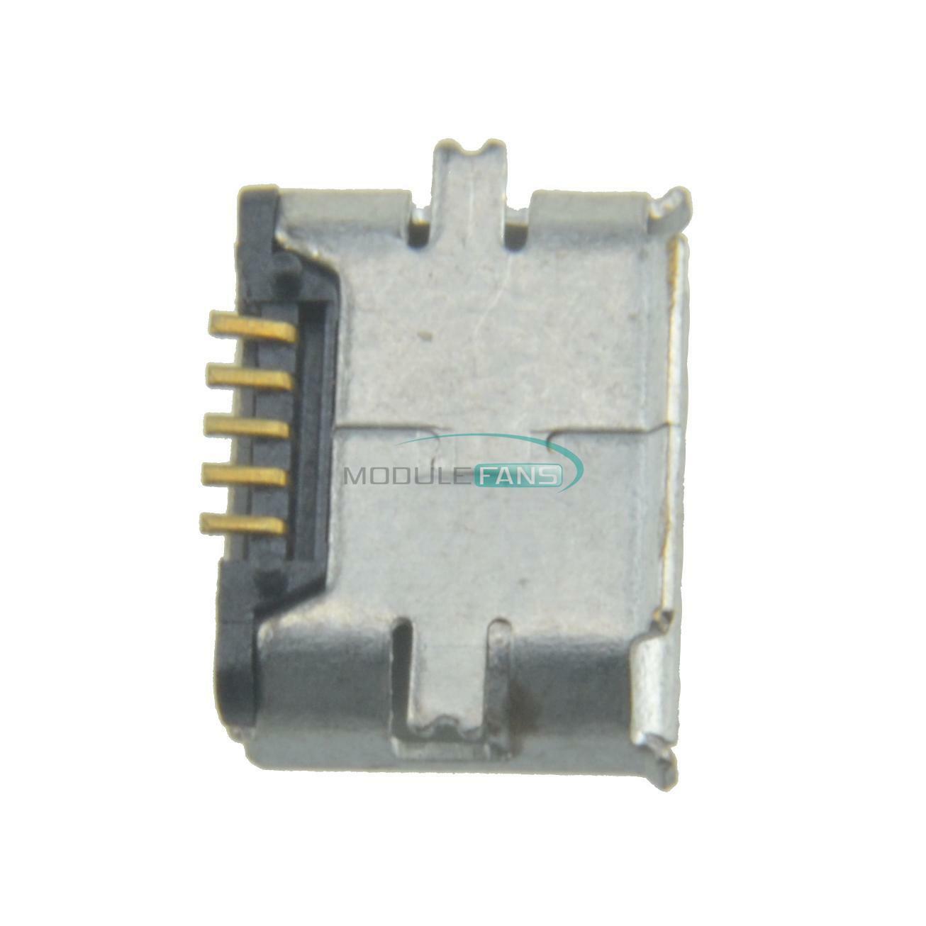 100Pcs Micro USB Type B Female 5Pin SMT Socket Jack Connectors Port PCB Board