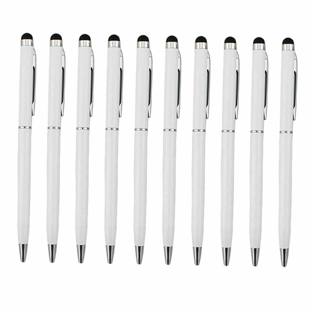 10Piece Capacitive Stylus Ballpoint Hand Writing Pen for Touchscreen White