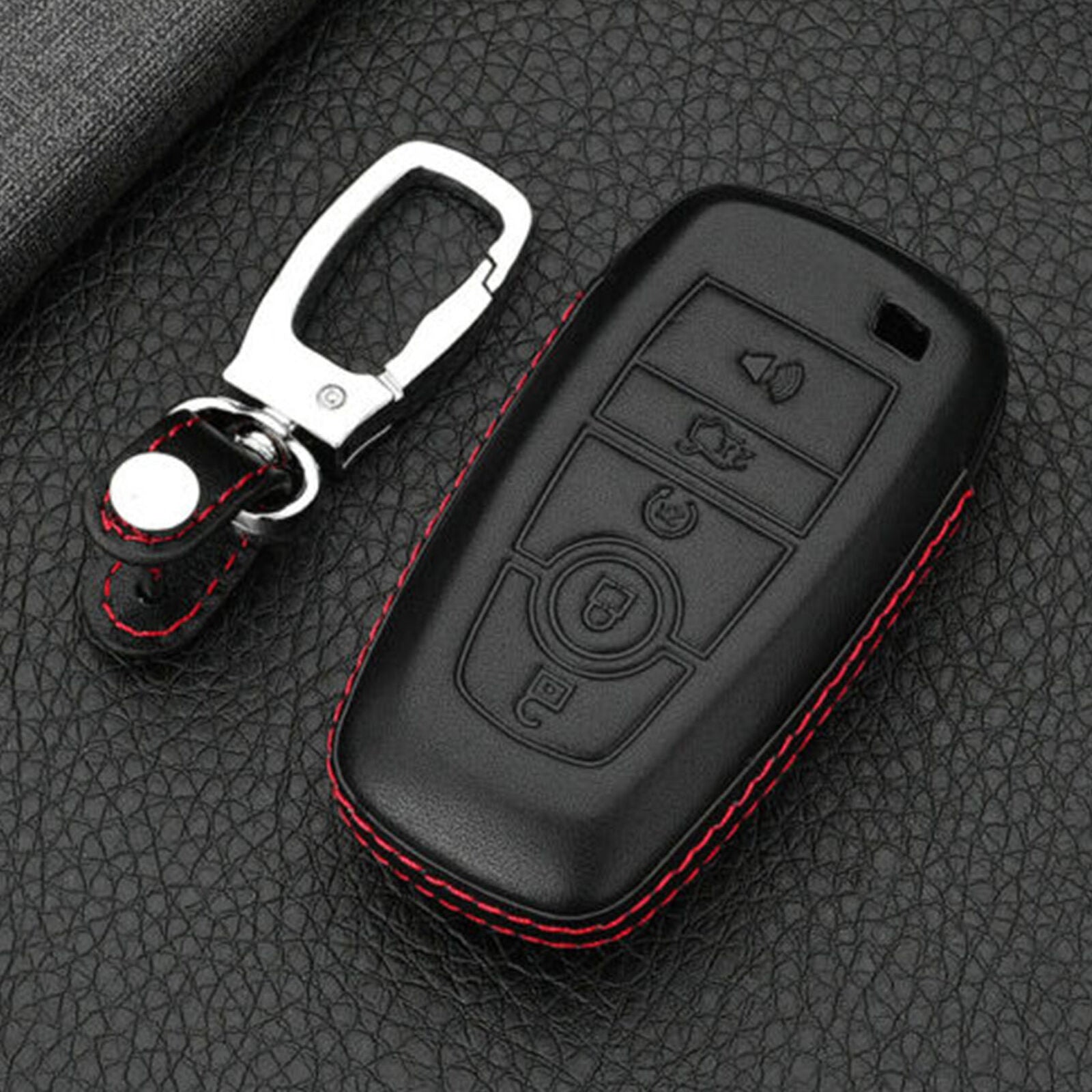 Premium Leather Car Key Fob Cover Case Bag For Ford Fusion EDGE Explorer F-150