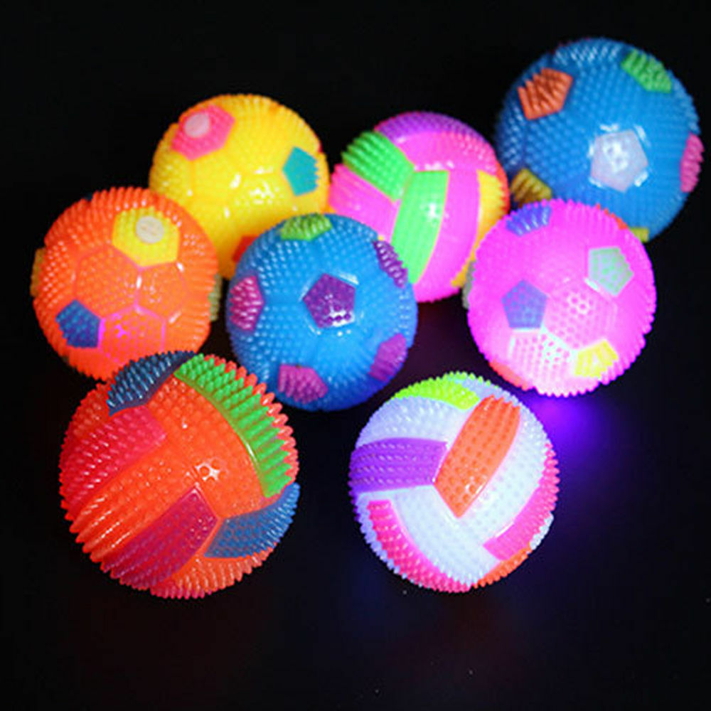 4X LED Volleyball Flashing Light Up - Color Changing Bouncing Hedgehog Ball Kids