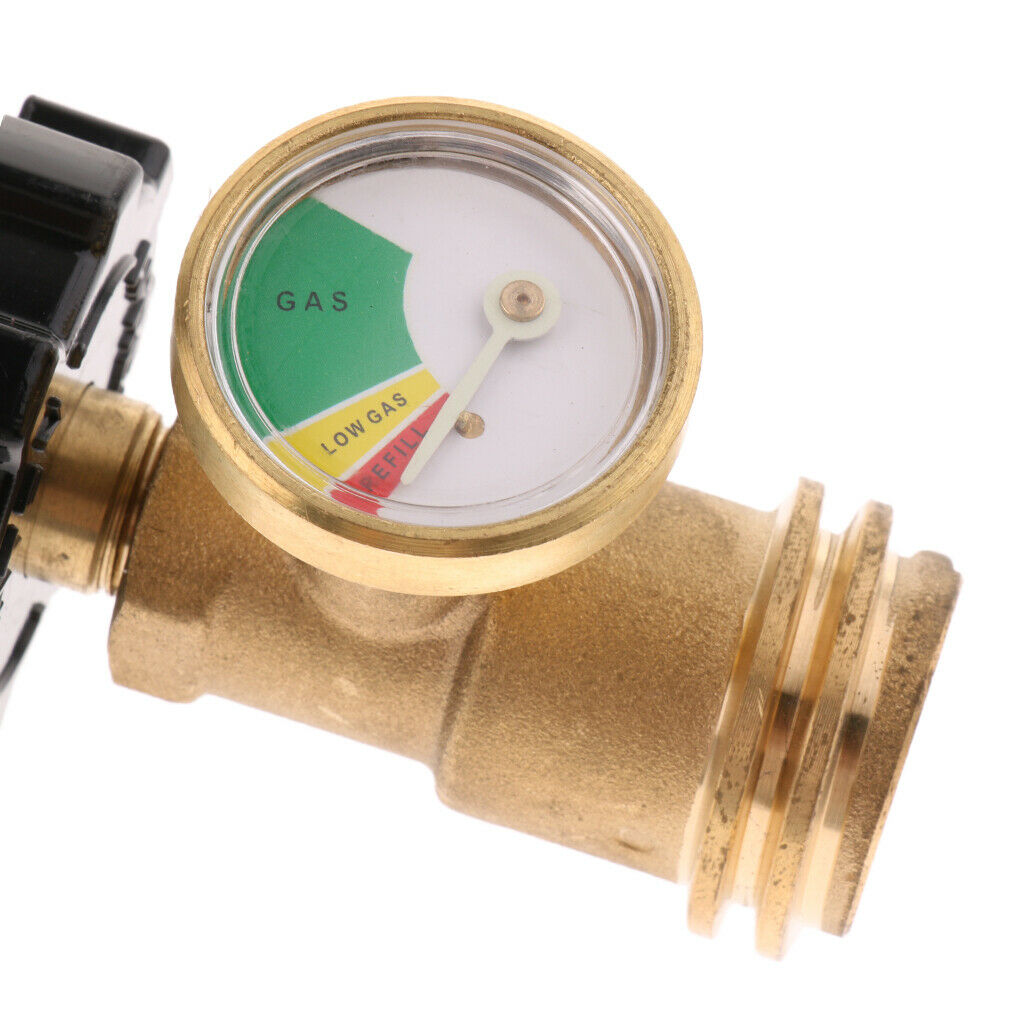 Heavy Duty Propane Tank Pressure Level Meter Gauge Gas Fuel Grill BBQ Adapter