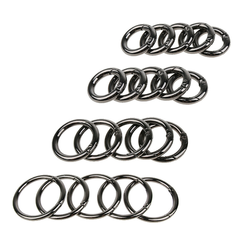 20Pcs Metal Quick Release Ring Buckle Spring Snap Locking Carabiner Keychain