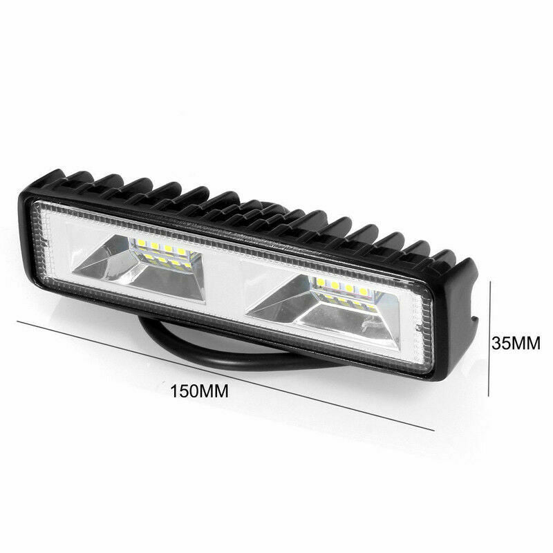 6'' 48W 16LED Work Light Flood Beam Bar Car SUV Front OffRoad Driving Fog Lamps