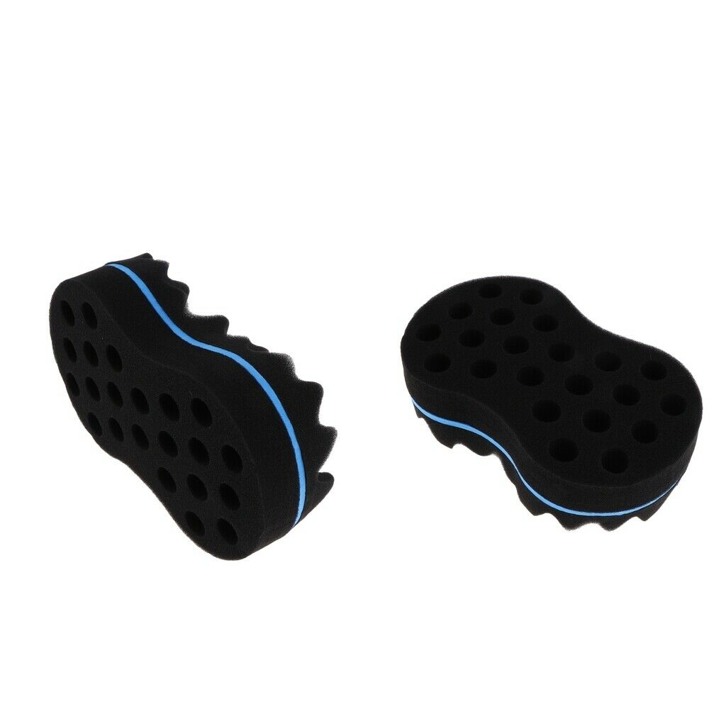 2x Unisex Barber Sponge Hairbrush Double-sided for Wave Afro  Tool