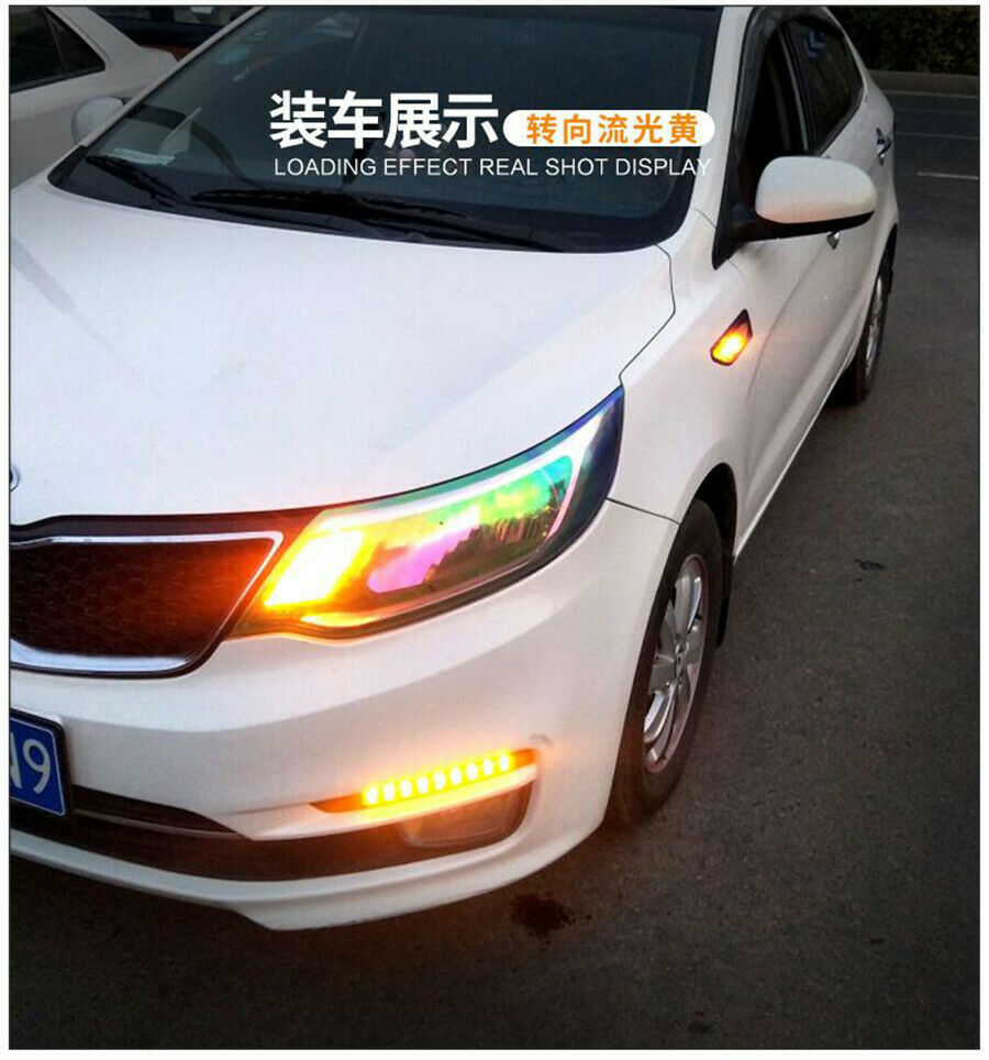 stretchable dual-color LED strip light bar Car DRL Turn Signal lamp elegant nice