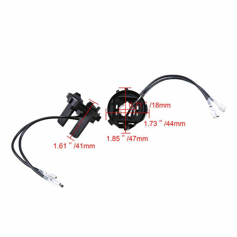 2x LED HID Black H7 Headlight Lamp Bulb Base Holders Adapters For VW Golf 7 MK7