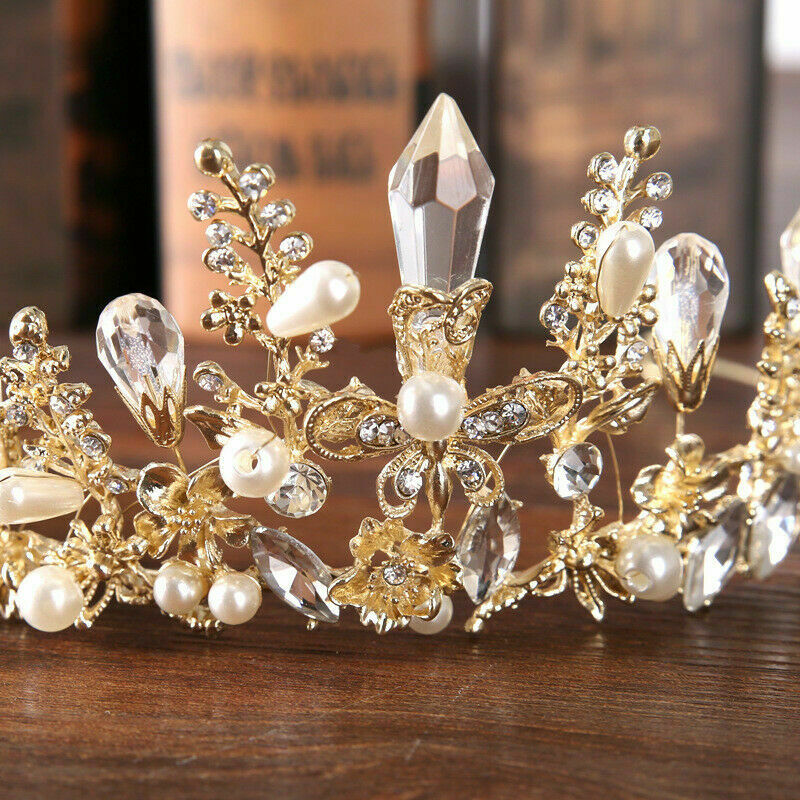 Baroque Lady Crystal Hairband Headband Jeweled Crown Tiara Hair Accessories Prom