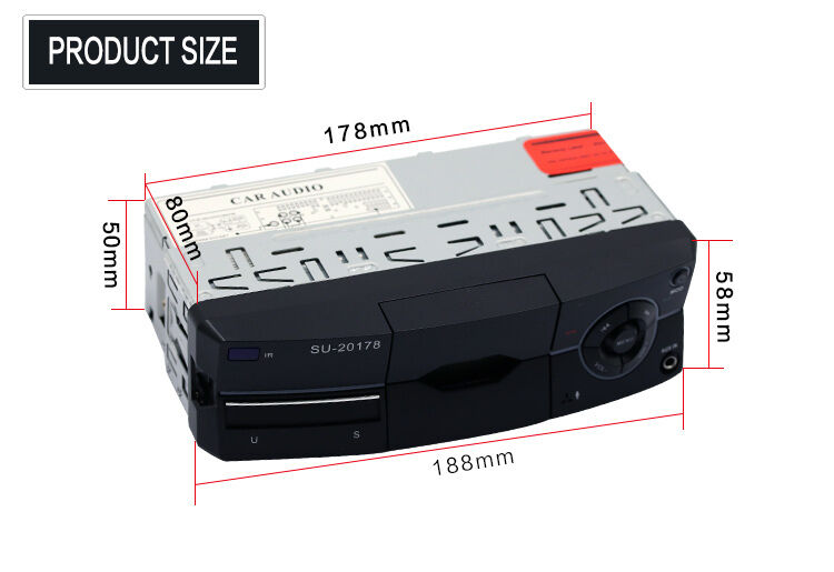 Single Din Car Audio Stereo MP3 Player Radio Bluetooth Handsfree FM AUX USB SD