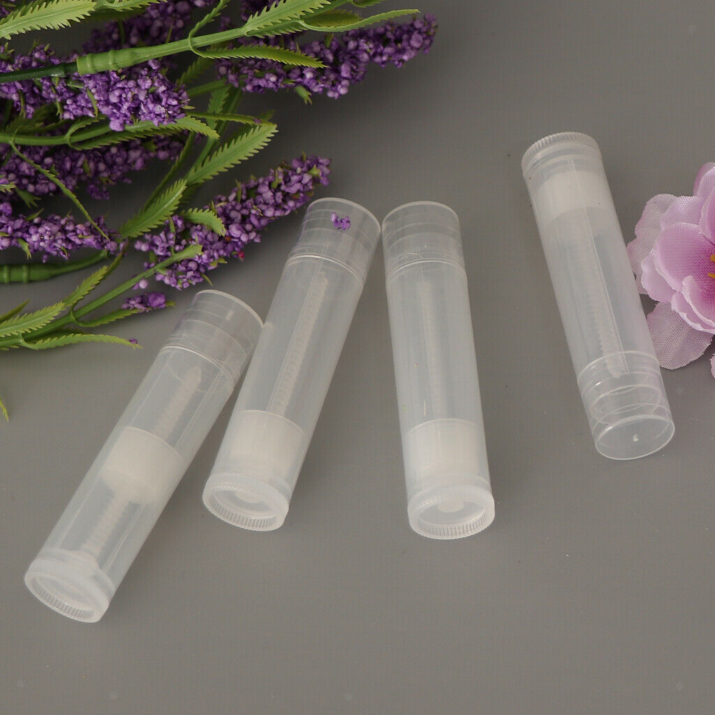 25 Pack 5g Mini Lip Balm Tubes Clear Travel Refillable Lipstick Bottles