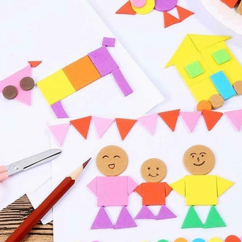 Geometric EVA Self-adhesive Foam Sponge Stickers 150PCS/Bag for Kindergarten