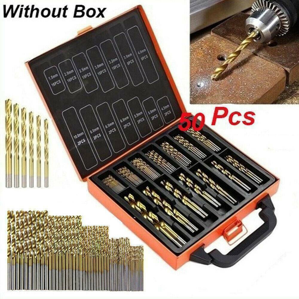 50Pc/Set Titanium Coated HSS High Speed Steel Drill Bit Set Tool 1/1.5/2/2.5/3mm