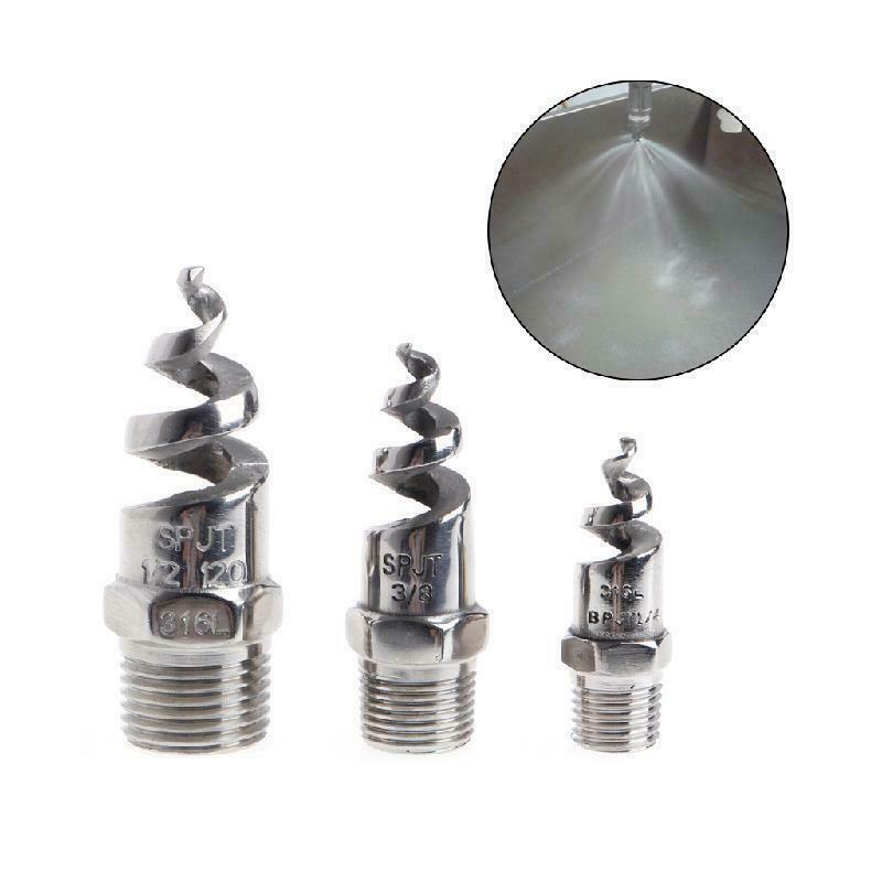 Stainless Steel Spiral Cone Spray Water Nozzle Sprinkler Heads 0.25inch