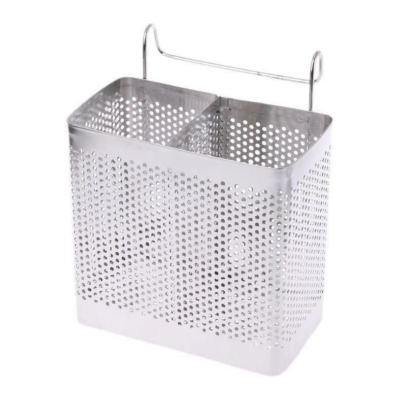 Stainless Steel Chopsticks Spoons Fork Cutlery Holder Organizer Rack Drainer