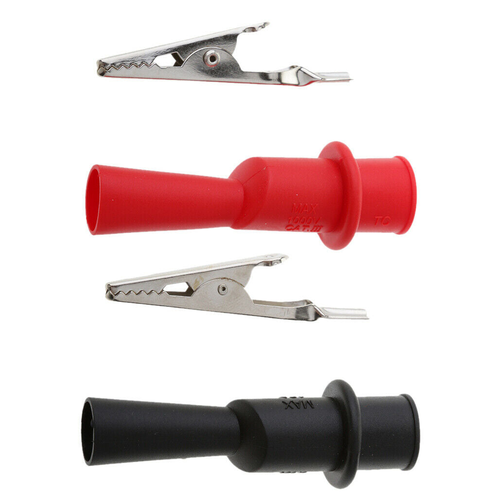 2 Pieces Insulation Metal Alligator Clips Electric Test Accessories