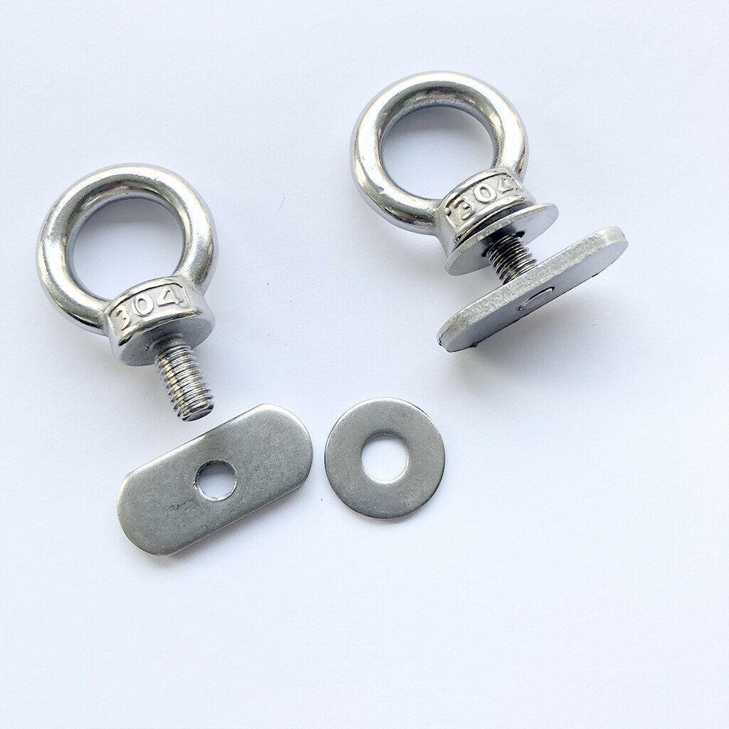 2x Canoe Track Rail Mounting Tie Down Screws Bungee Cord Eyelet Fitting