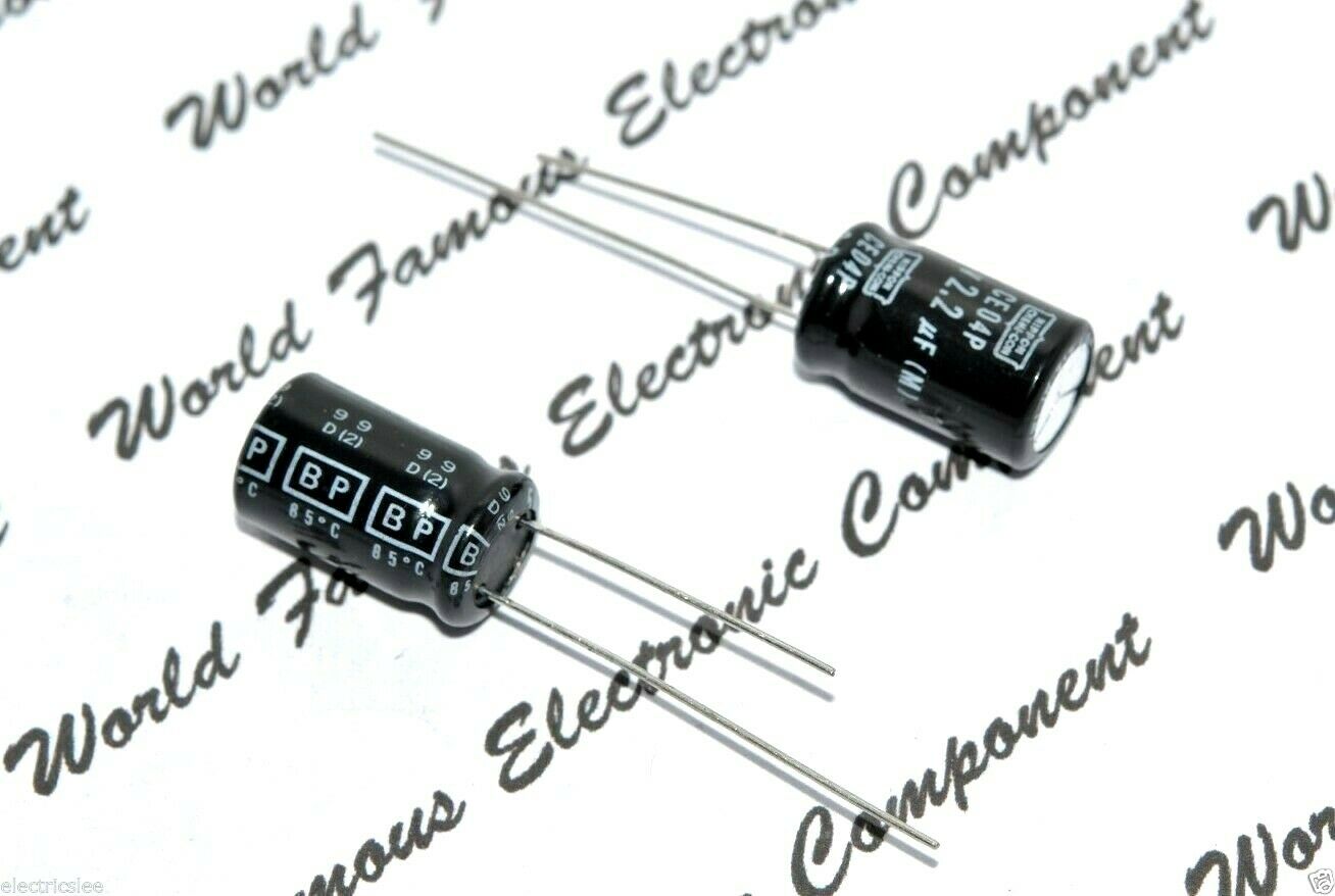 2pcs - NIPPON CE04 2.2uF (2,2µF) 50V Bipolar  Radial Electrolytic Capacitor - BP