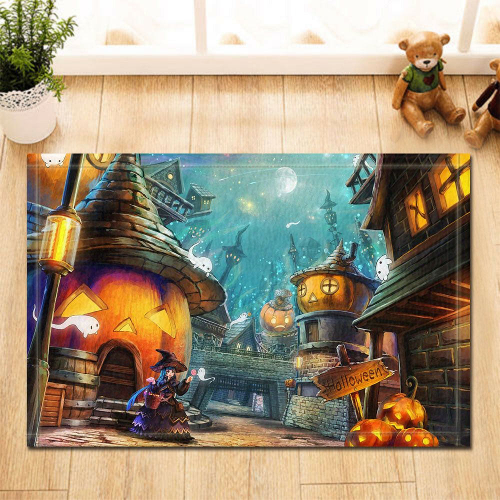 Halloween Fairytale World Non-Slip Floor Entryways Outdoor Indoor Front Door Mat