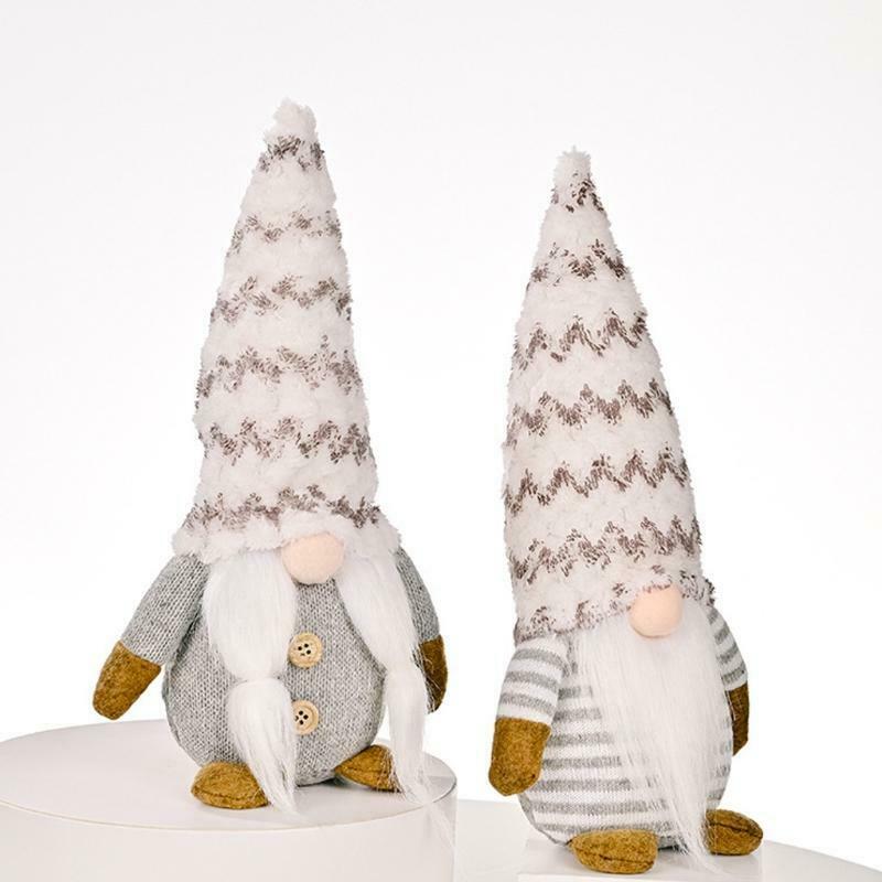 2pc Holiday Gnome Handmade Swedish Tomte Christmas Elf Decoration Table Ornament