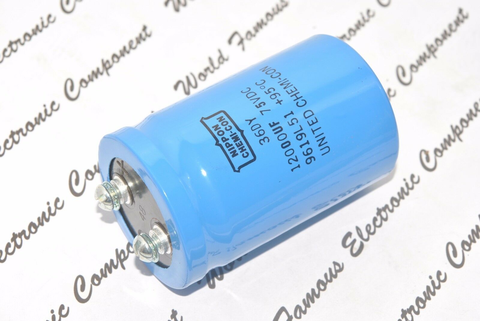 1pcs - NIPPON CHEMI-CON 12000uF 75V 36DY Screw Terminal Aluminum Capacitor