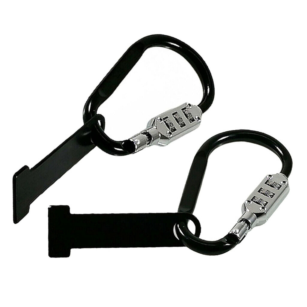 2 x Durable Anti-theft Black Helmet Security Code Lock Motorcycle Accessories