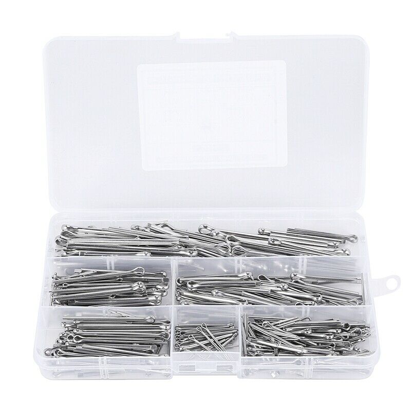 Cotter Fixings Set,6 Sizes 304 Stainless Steel Cotter Pin Clip Key Fastener FiC8