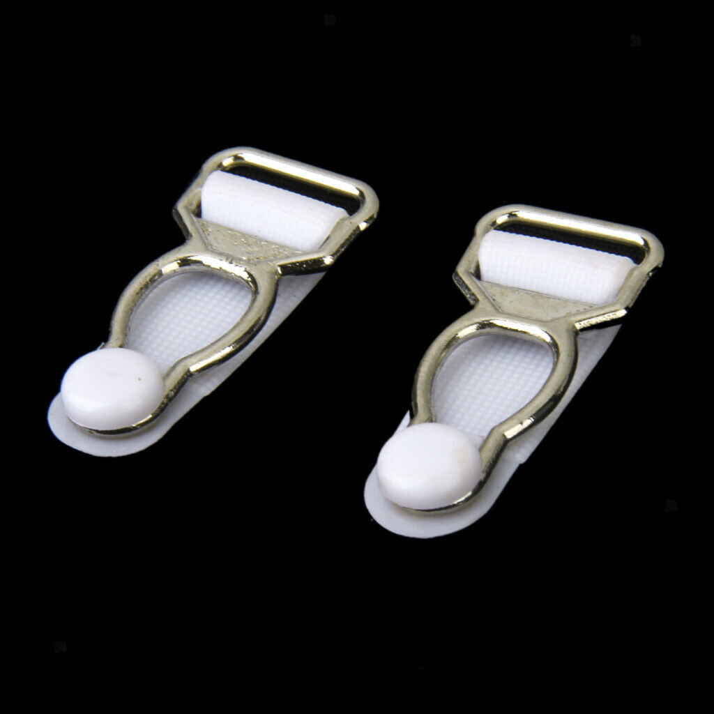 Garter Belt for Men Belt Clips Hooks Cuffs 10 Pieces White