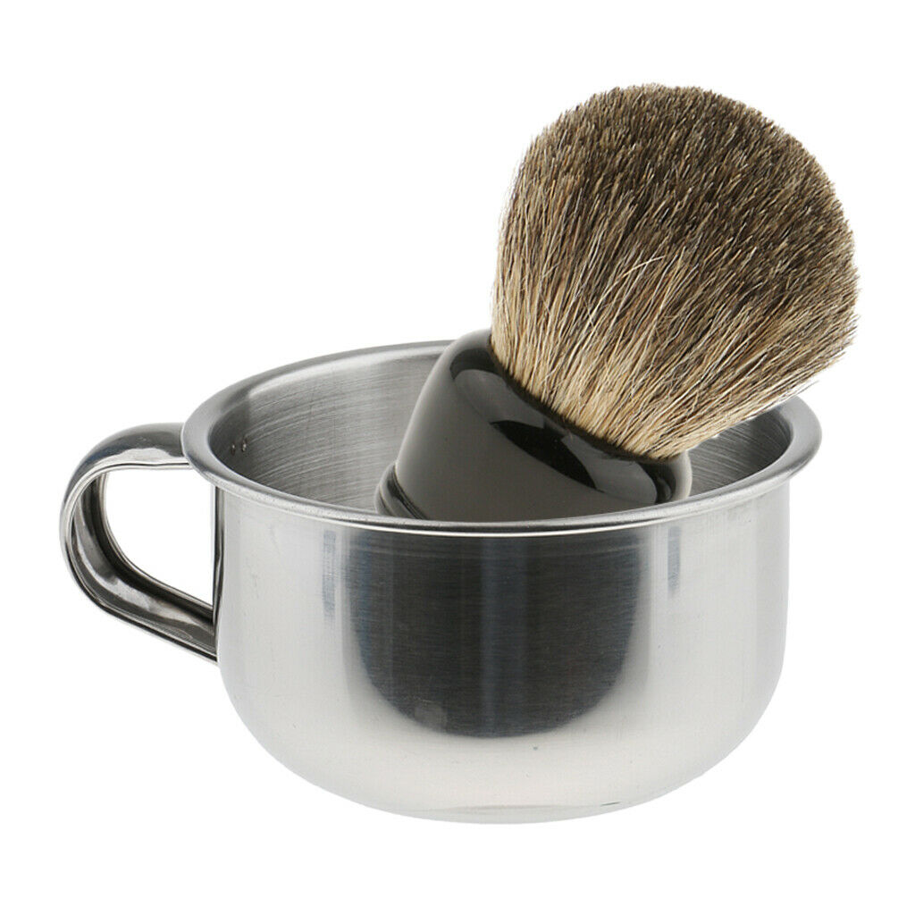 Salon Barber Shave Set Men's Shaving Brush Soap Mug Bowl Face Beard Cleaning