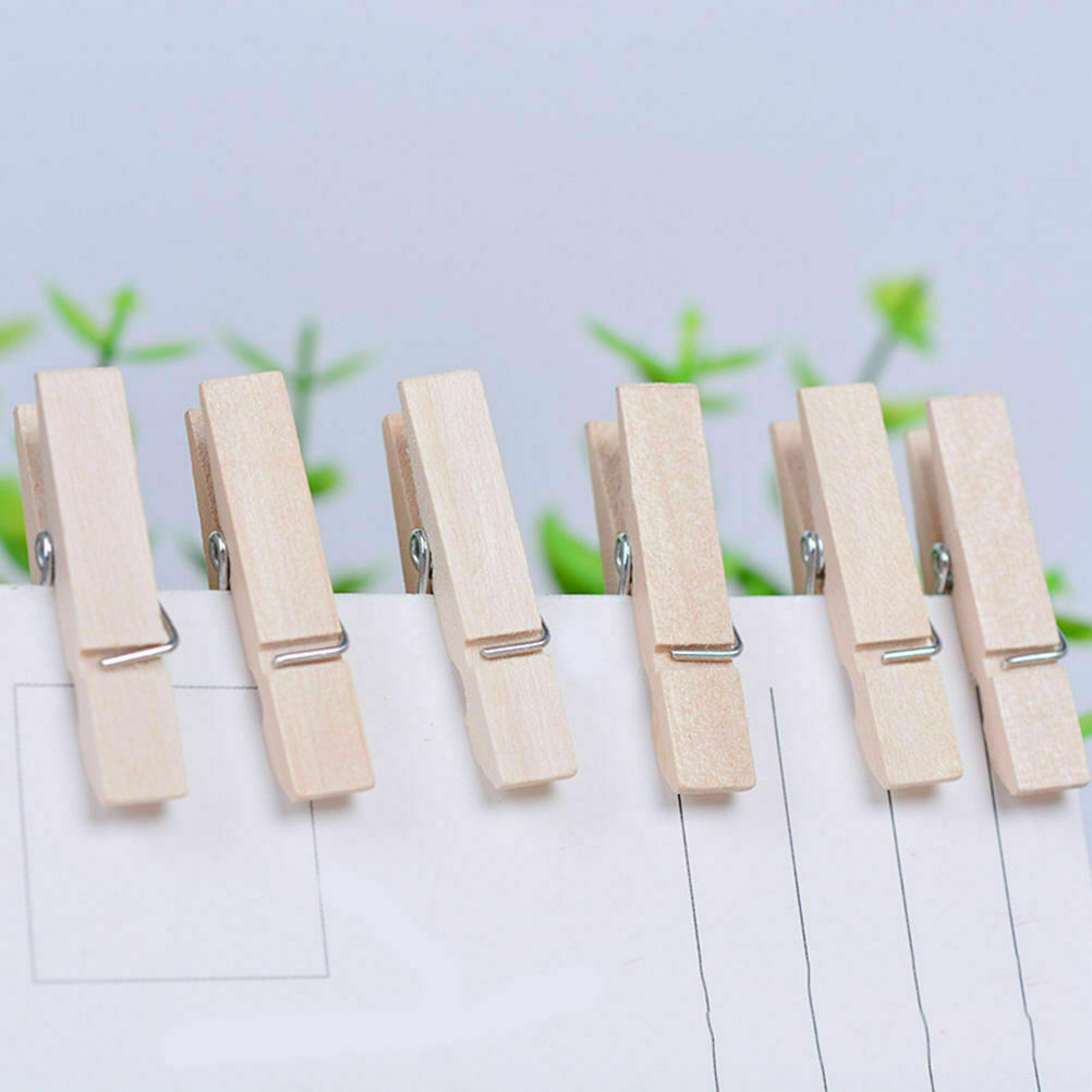 3.5cm Clothespins Laundry Spring Wood Clothes Pins Crafts 50Pcs