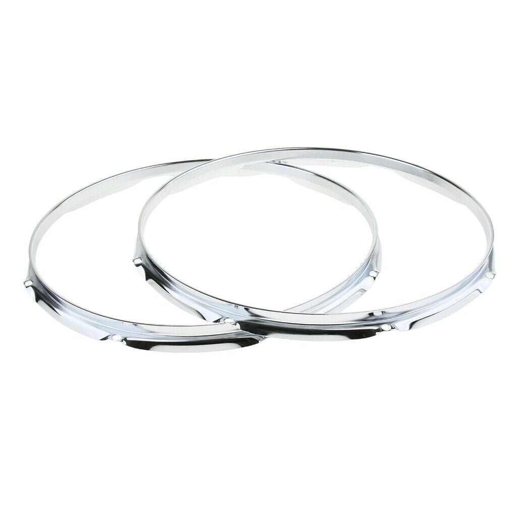 Heavy Duty 14 Inch 8 Lug Tom Drum Hoop Rim Batter Hoop 1.5Mm (Pack of 2)
