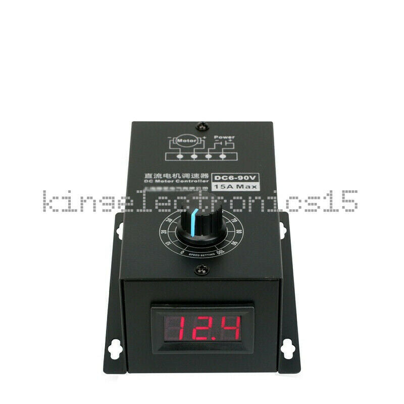 1PCS PWM 6-90V 1000W DC Motor Speed Controller 15A Max Governor With Voltmeter