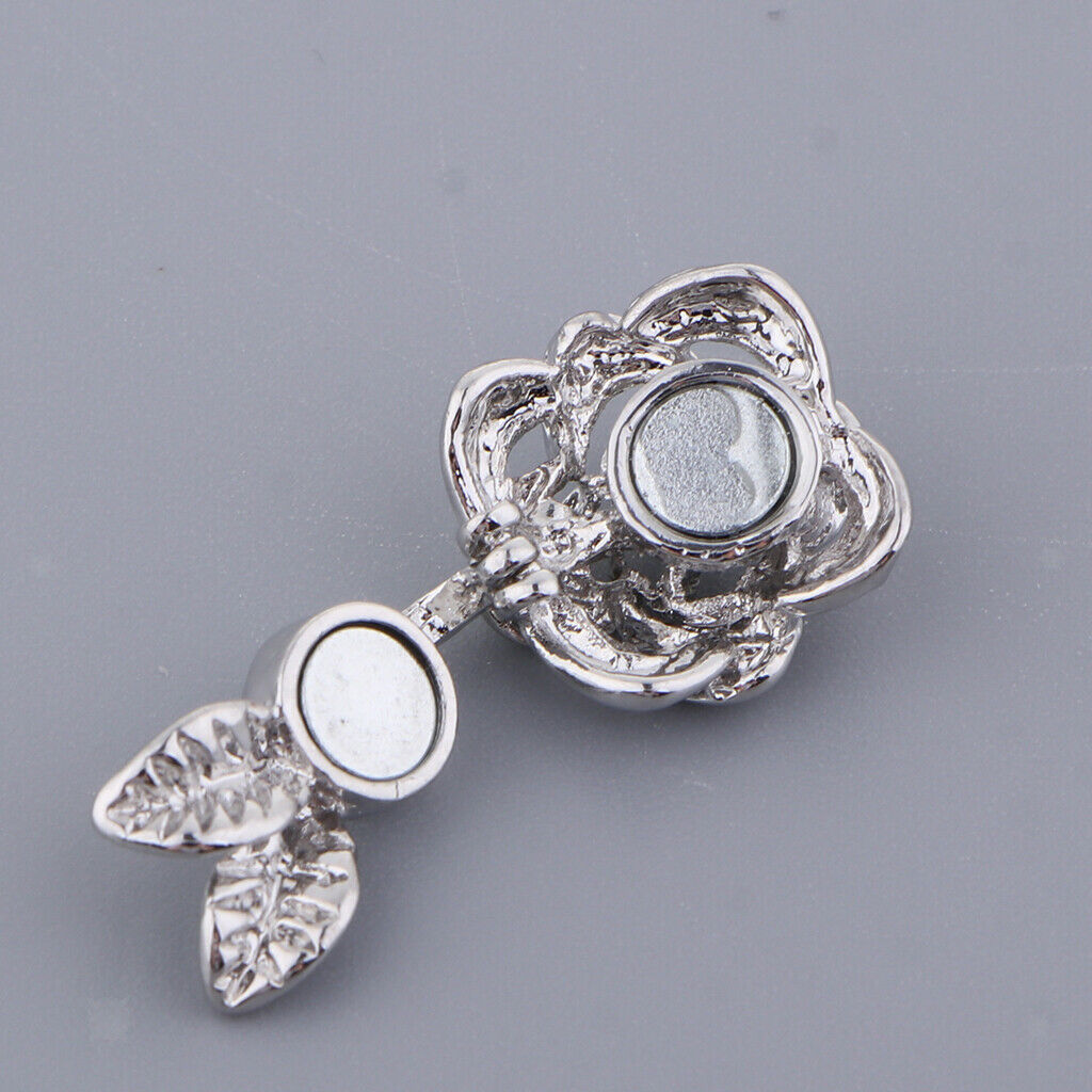 5Pack Rose Flower Magnetic Clasps DIY Hooks End Jewelry Making 2x1.3cm