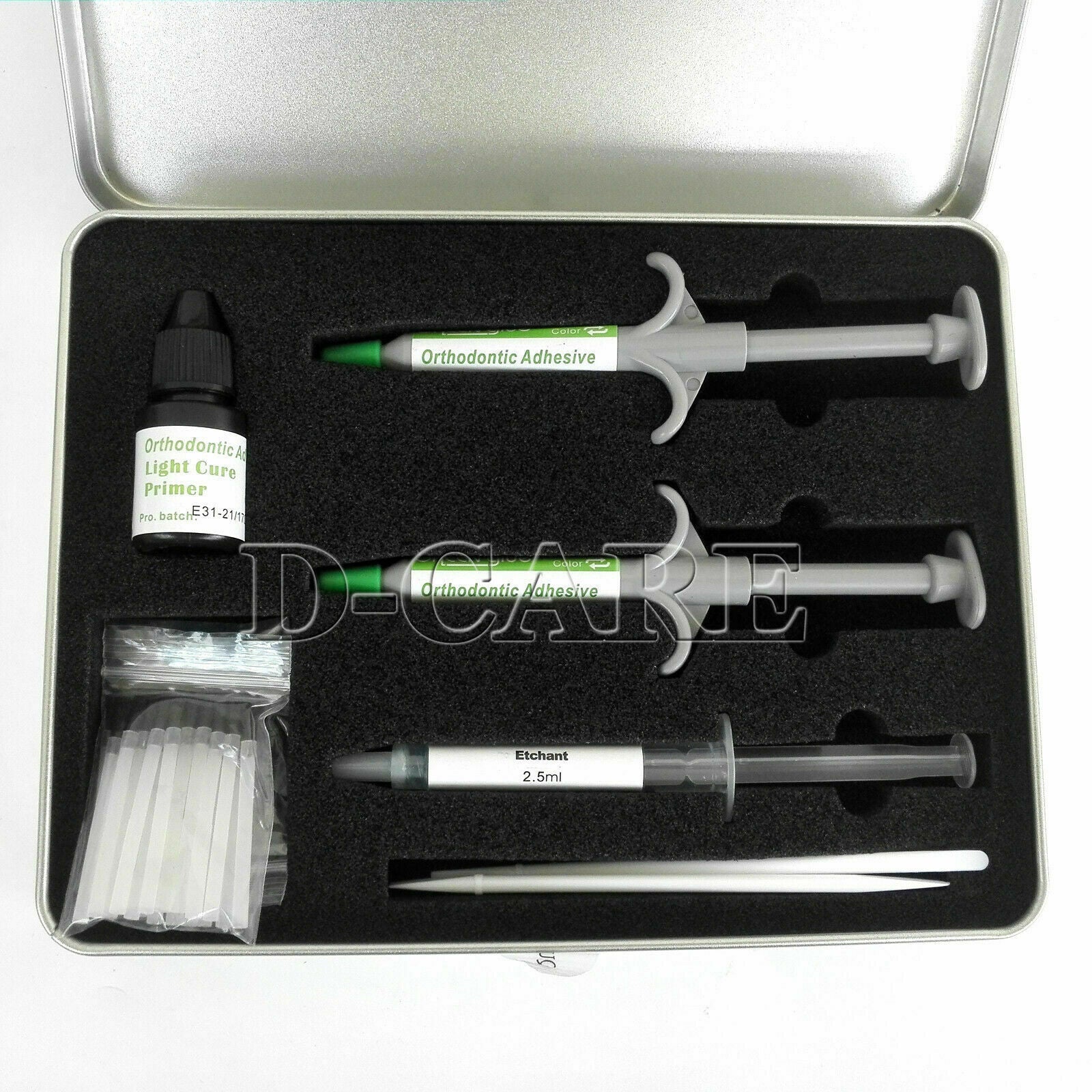 Dental Orthodontic Adhesive Paste Syringes 4.0g Primer Bottle 8.0ml Green Glue