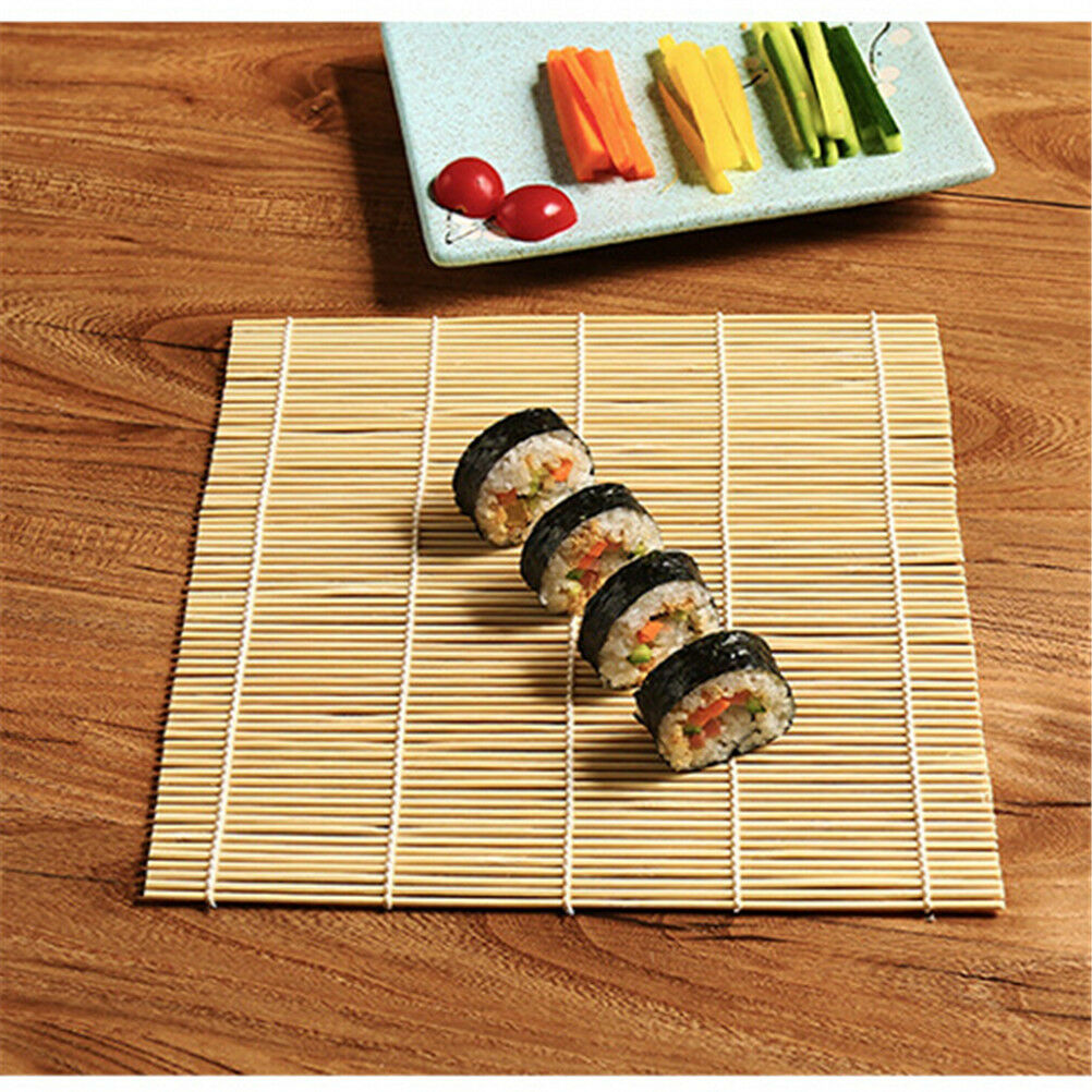 Sushi Mat Bamboo Maker Kit RiceRoll Mold Kitchen DIY Mould RollerRice Padd.l8