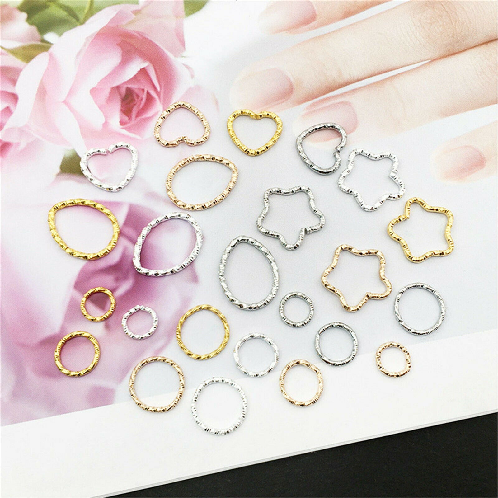 24 Pairs Geometric Hollowed Charms Alloy For Crafts Earring Making Drop Dangles