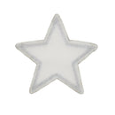 Holographic star iron on patch PU leather Cute  White Shiny Applique Iron Sewing