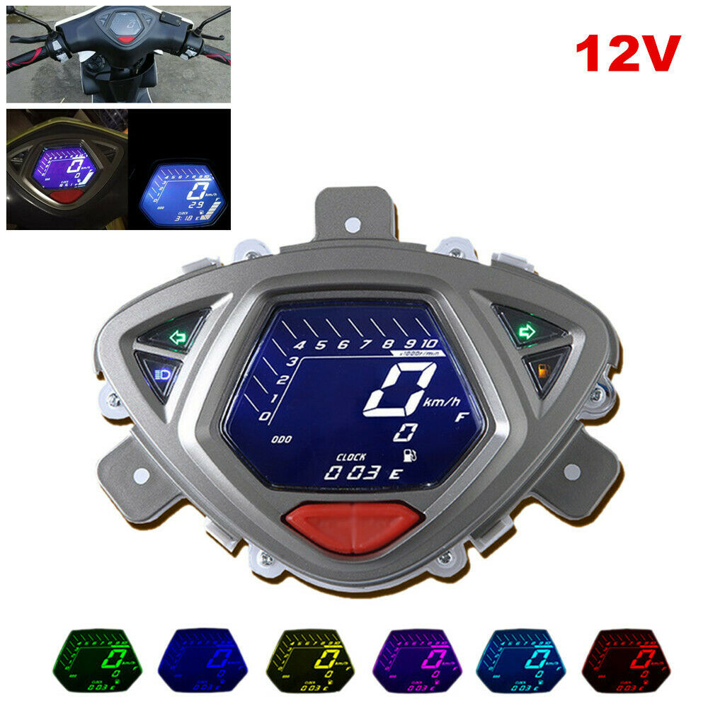 DC12V Motorcycle LCD Digital Odometer Speedometer Tachometer Gauge Meter Gauge
