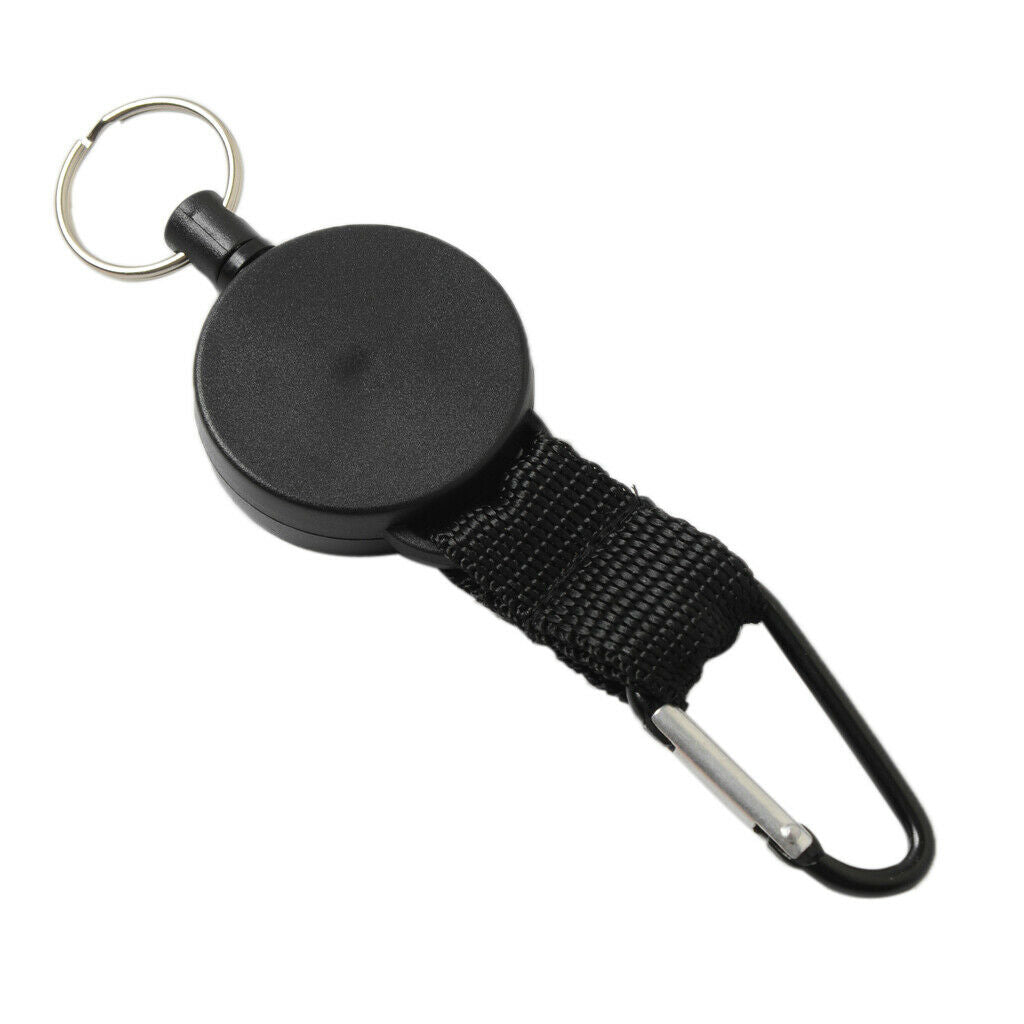 Prettyia Retractable Key Chain Badge Holder Steel  Ring Belt Buckle