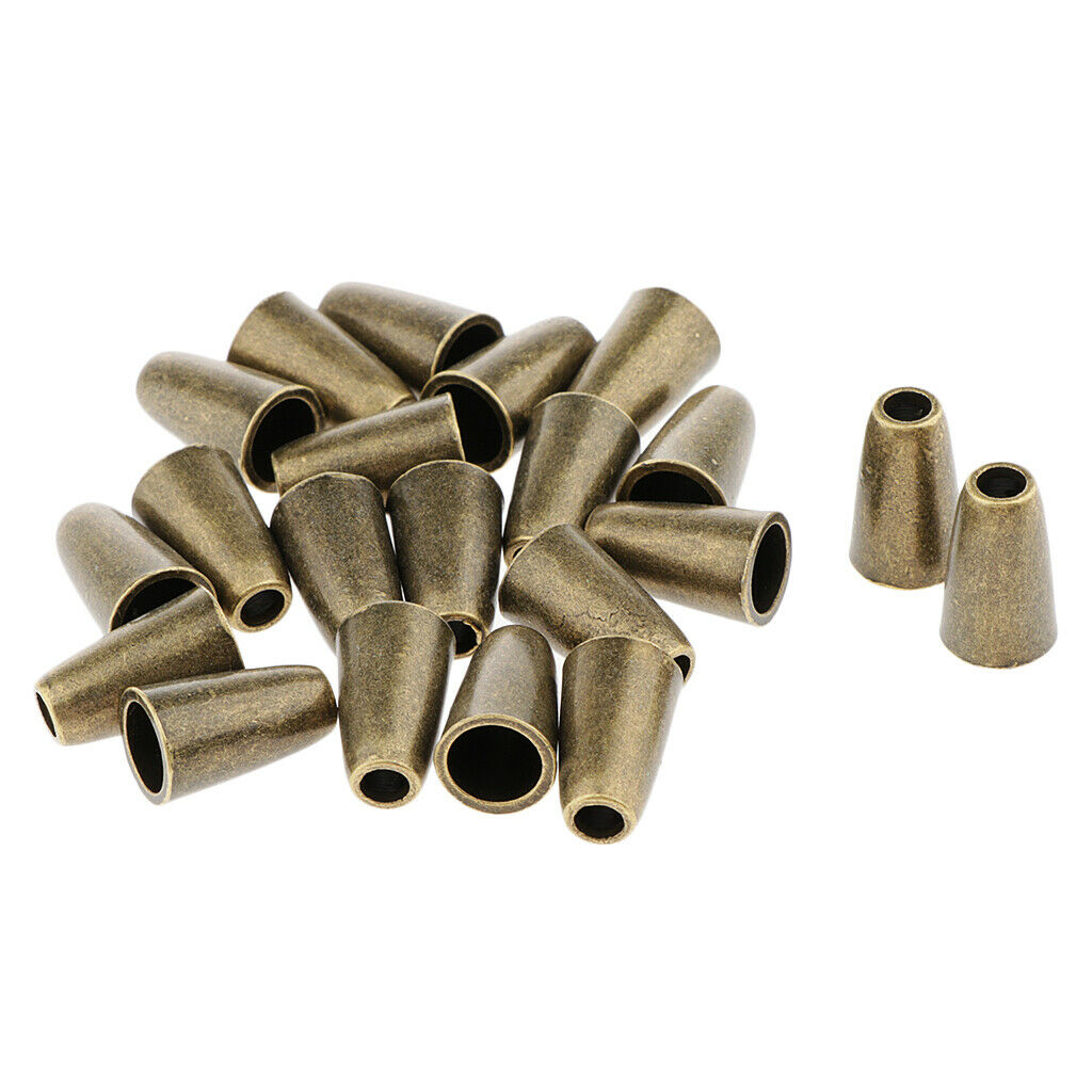 20x Conical Bell Rope Stopper Cord Lock Ends for Clothes Backpack Bronze