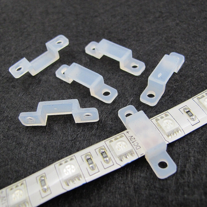 30X Fixer Silicon Clip12mm For Fix 5050 5630 RGB Single Color LED Strip Light WB