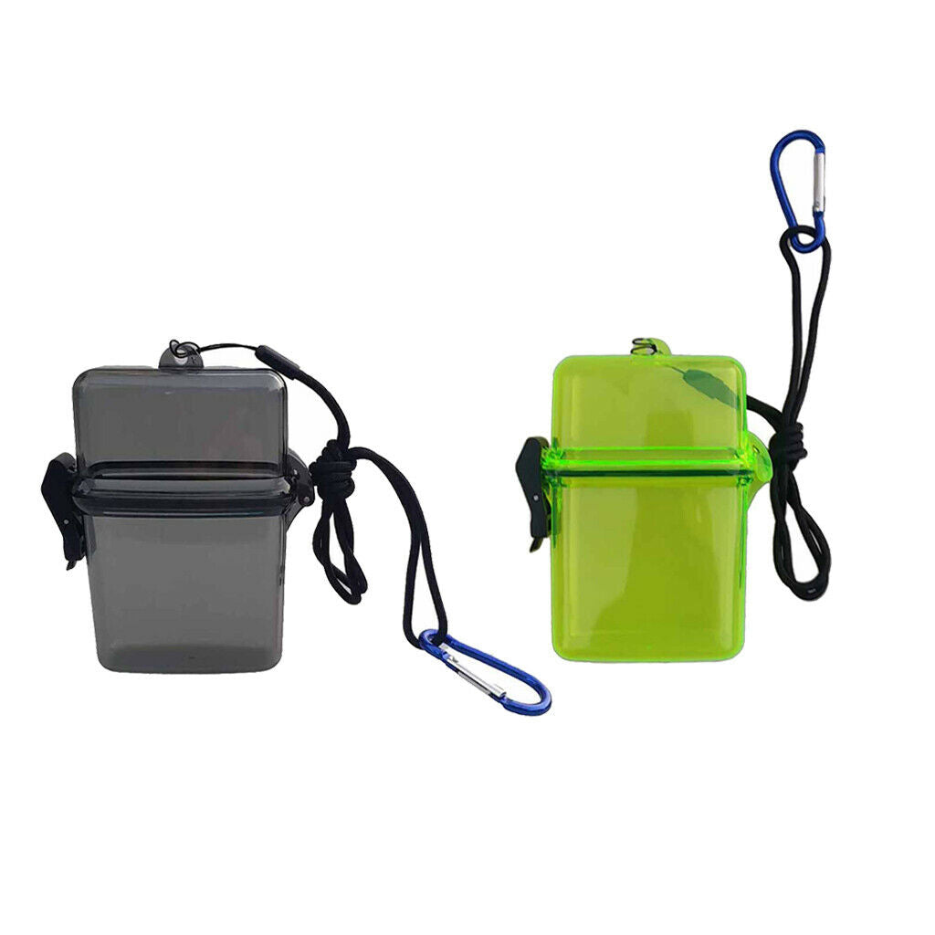 2Pcs Yellow+Gray Scuba Storage Box with Lanyard for Boating Fishing Sailing